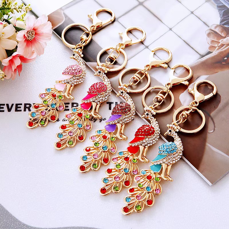 国朝镶钻福袋汽车钥匙扣可爱创意书包挂件金属钥匙扣