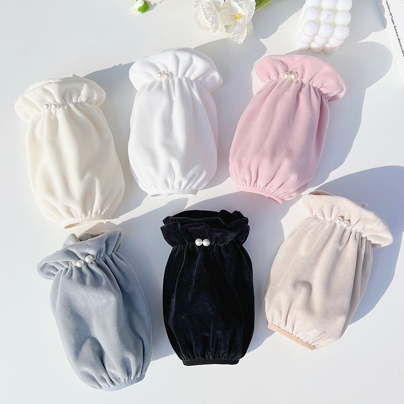 袖套女短款秋冬韩版绒布防污套袖洋气袖头防脏手袖家务工作护袖