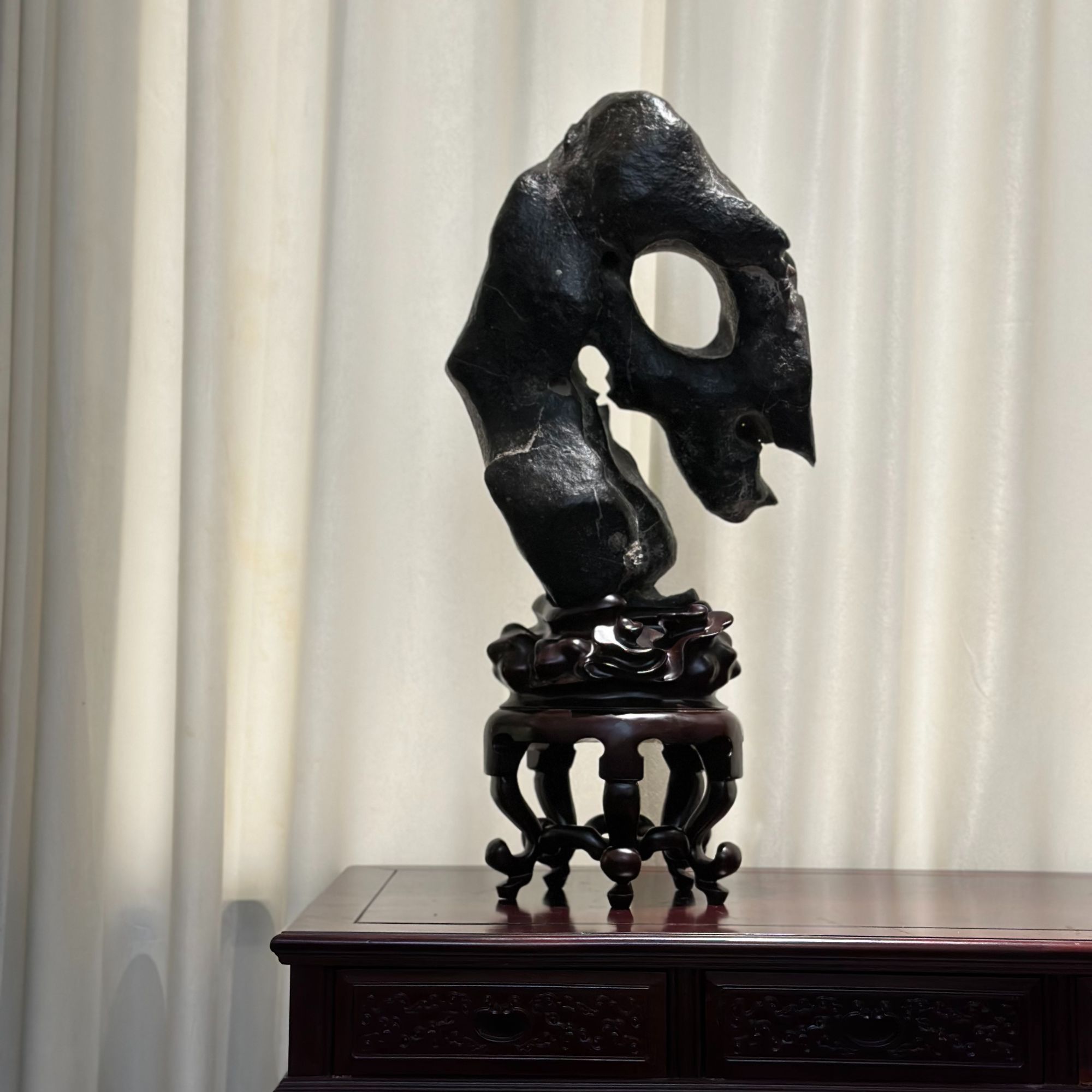     老 太湖石旧藏《烟云供养》70X32X13