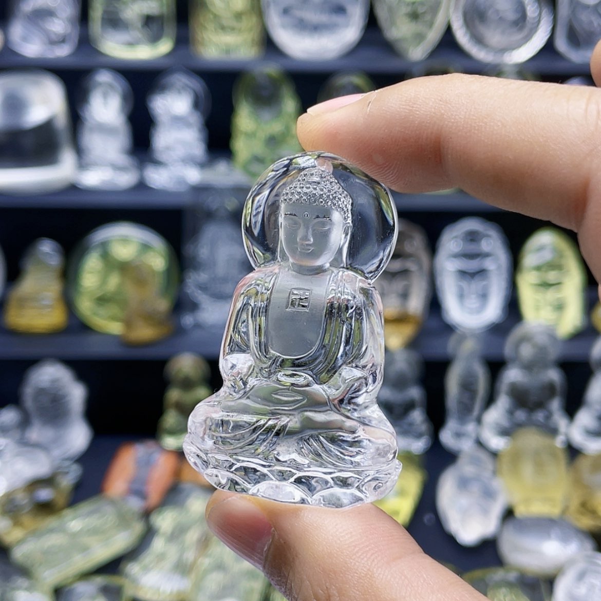 【闪购商品】水晶颈饰未镶嵌都*天然白水晶立体精雕如来吊坠