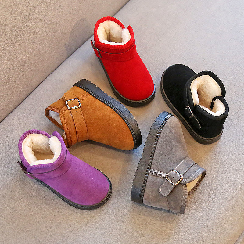 【咕噜】2023冬季新款童鞋宝宝棉鞋加绒防滑儿童雪地靴女童短靴子