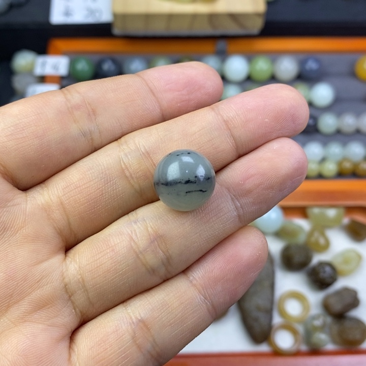 和田玉青花卡14未镶嵌棠*下