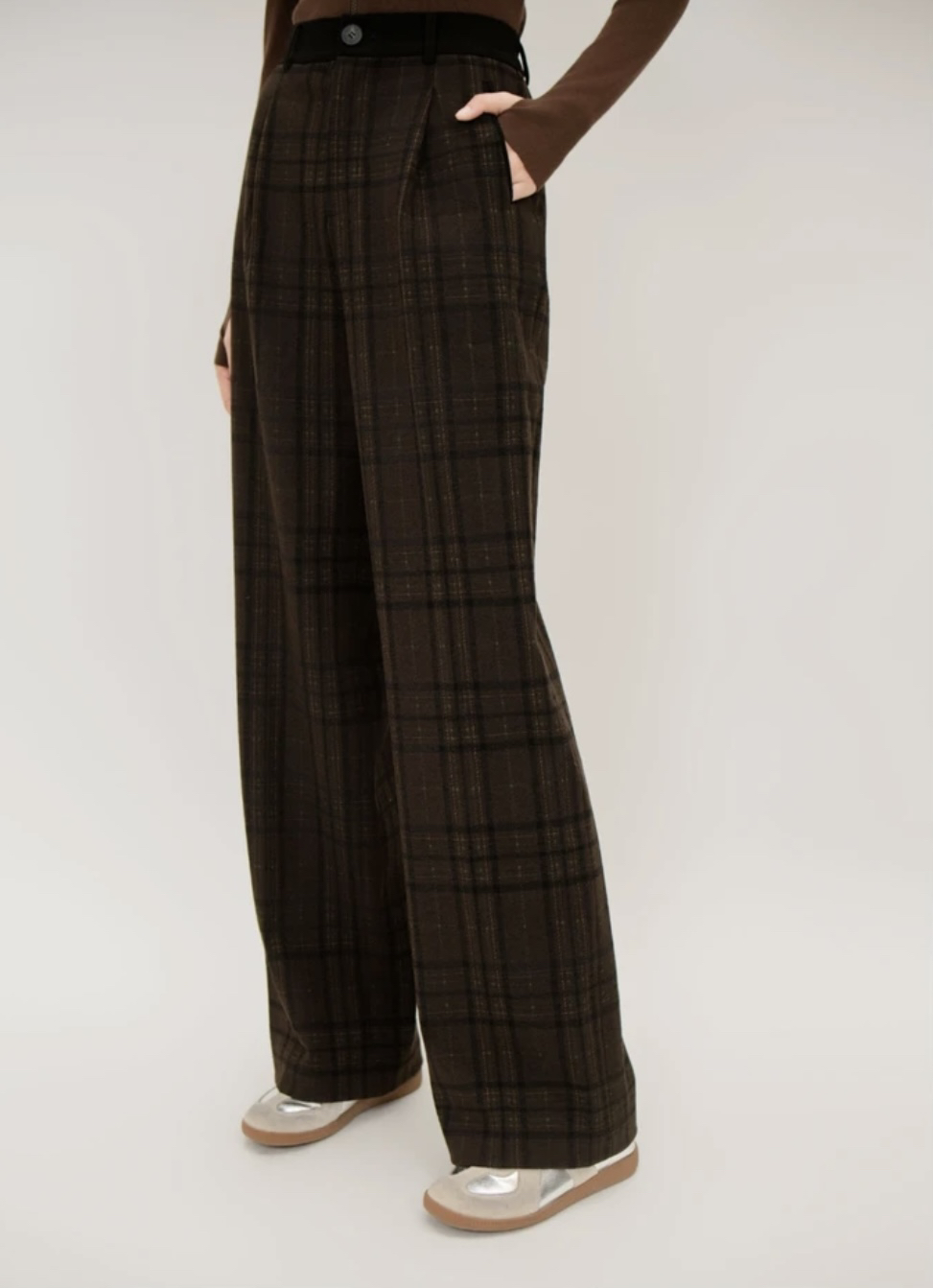 易缔媤格子阔腿裤D13491A2012