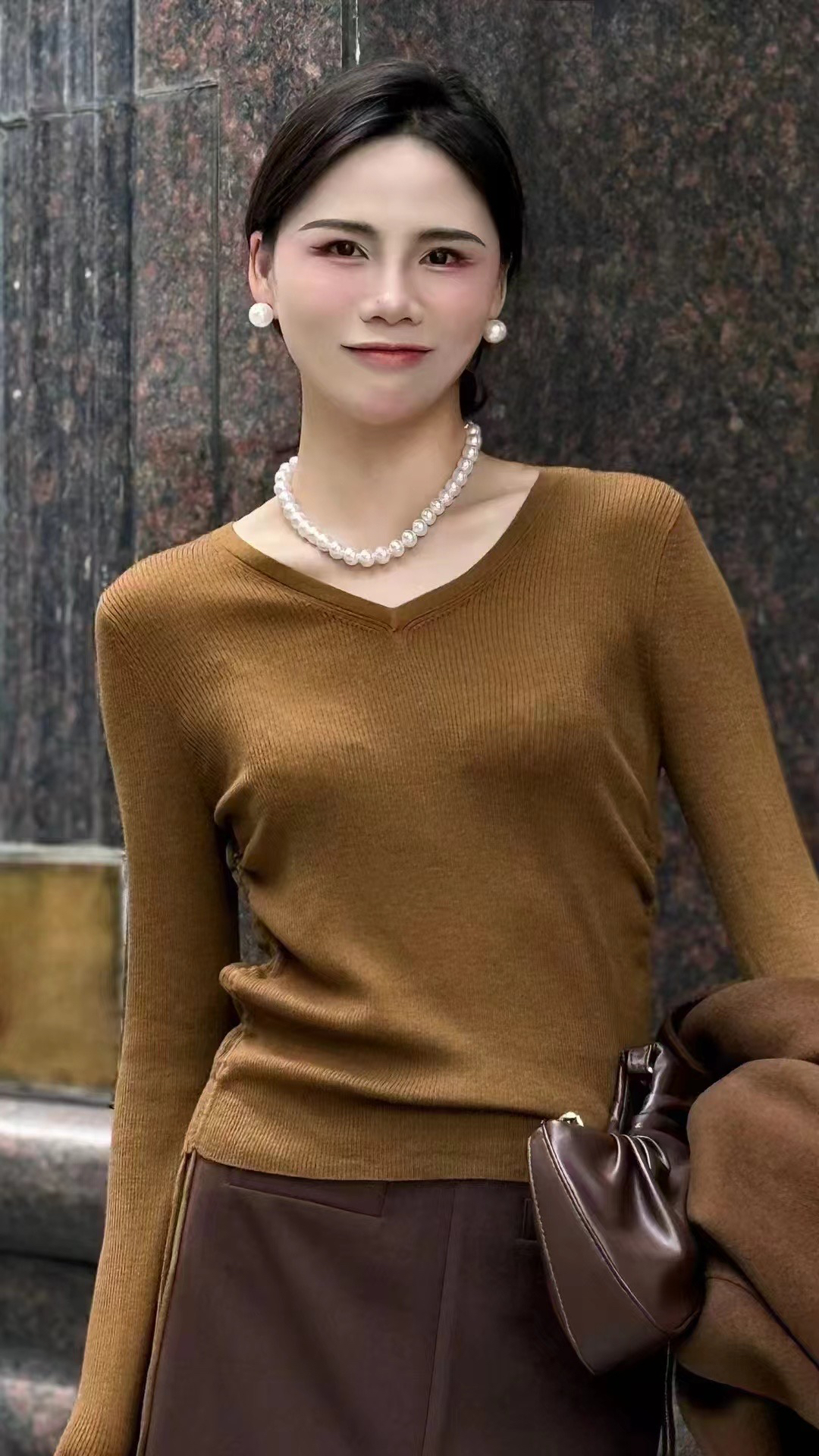 易缔媤抽绳针织衫D73422WP036