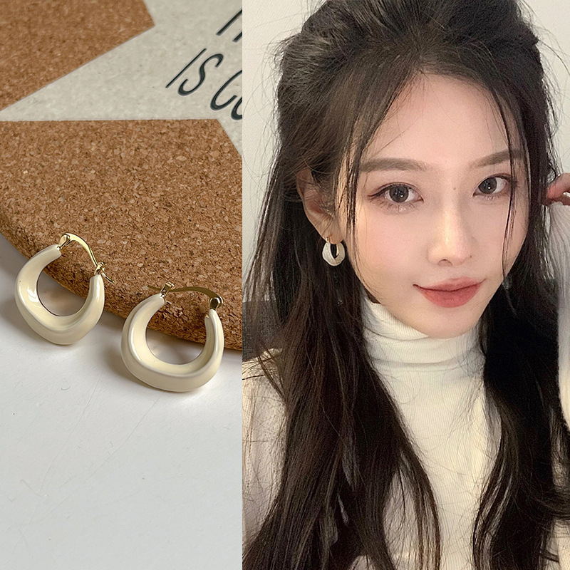 合金耳饰  显瘦耳扣耳环女新款潮小众设计感耳钉法式复古耳饰E060