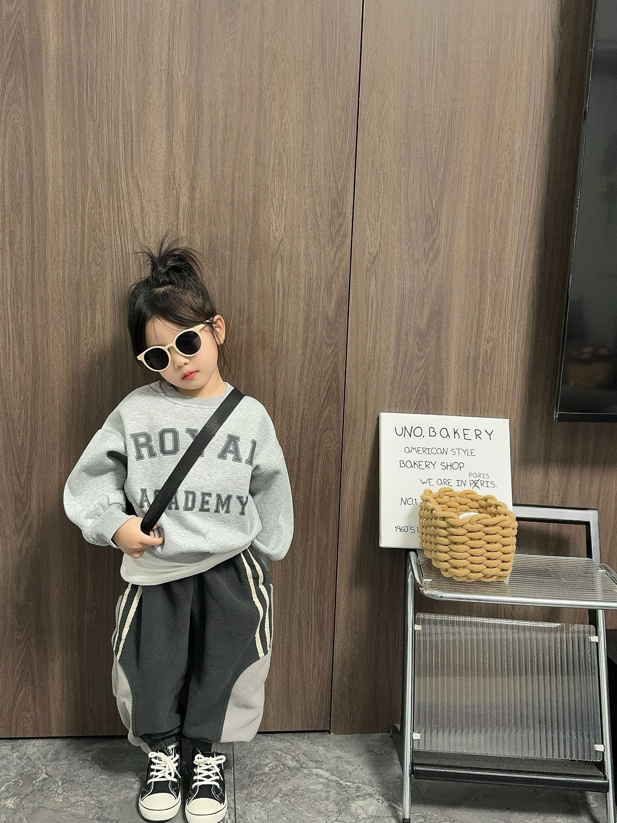 【熙熙TY】韩版儿童冬季新款加厚男女童休闲一体绒宽松加绒卫衣潮