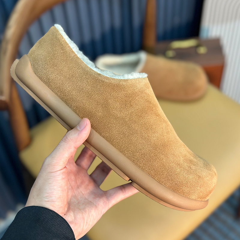 冬季棉鞋2025新款真皮加绒全包勃肯鞋时尚休闲户外一脚蹬男士潮鞋