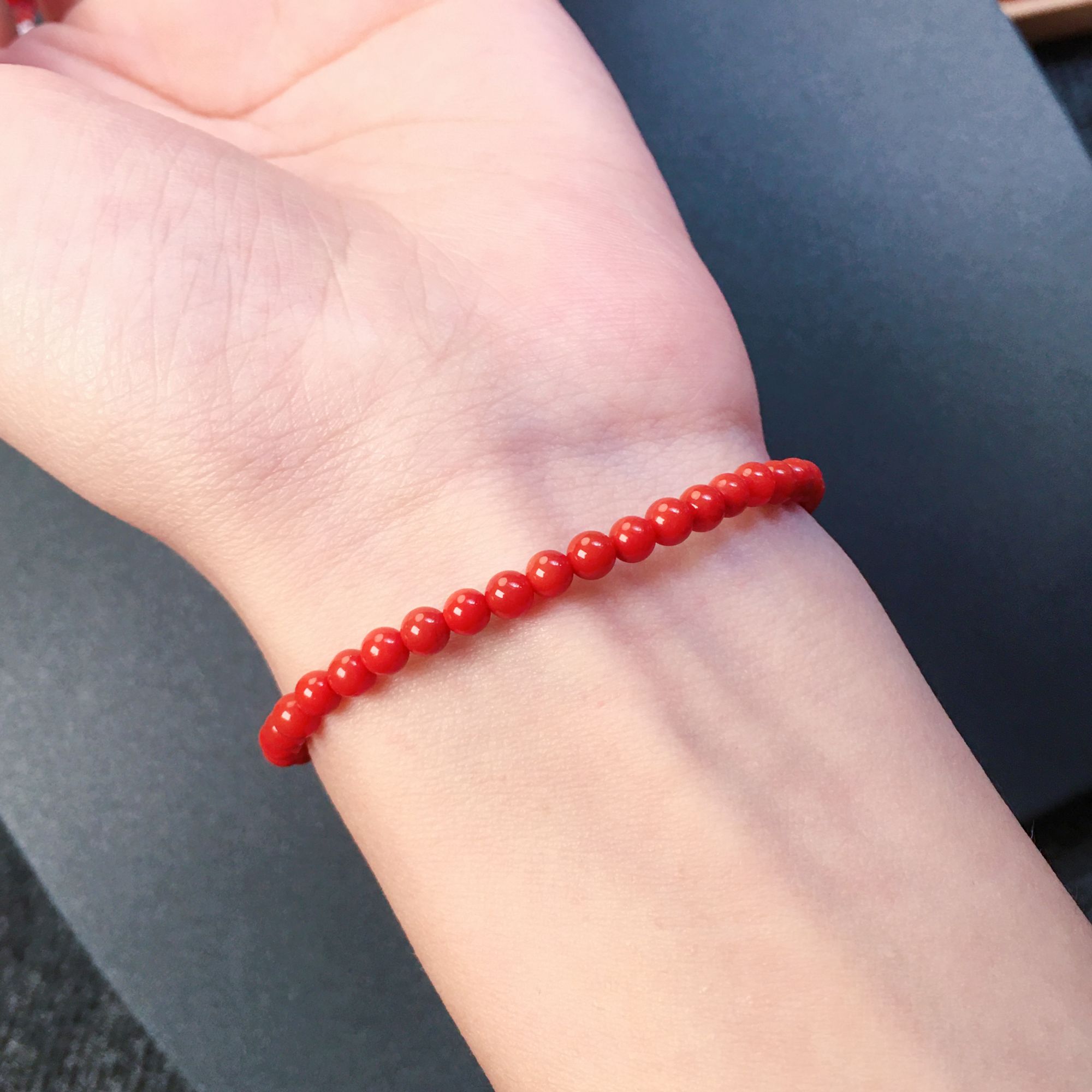正品保真保山南红亮光小米珠3.5mm手串本命年手链（多样式发货）