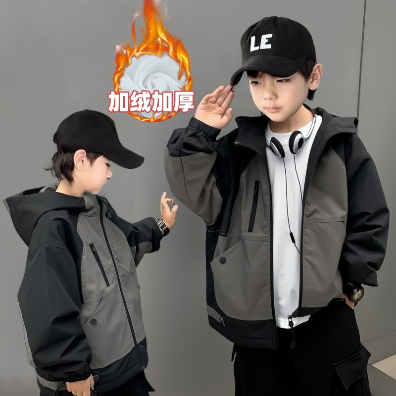 【反季清仓】男童外套加绒加厚冬季儿童棉衣2024新款中大童棉袄棉服