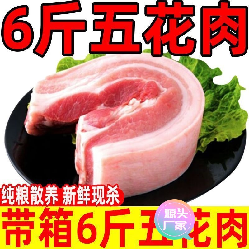 【甄选食料】【新鲜速运】6斤新鲜带皮五花肉现杀散养土猪肉农家