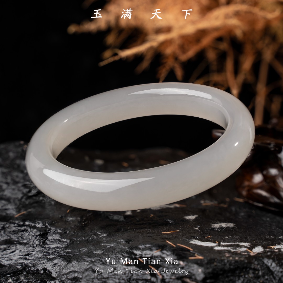 玉满天下【凝烟】手镯高冰烟紫传承镯（和田玉材质）颜色多样性发一