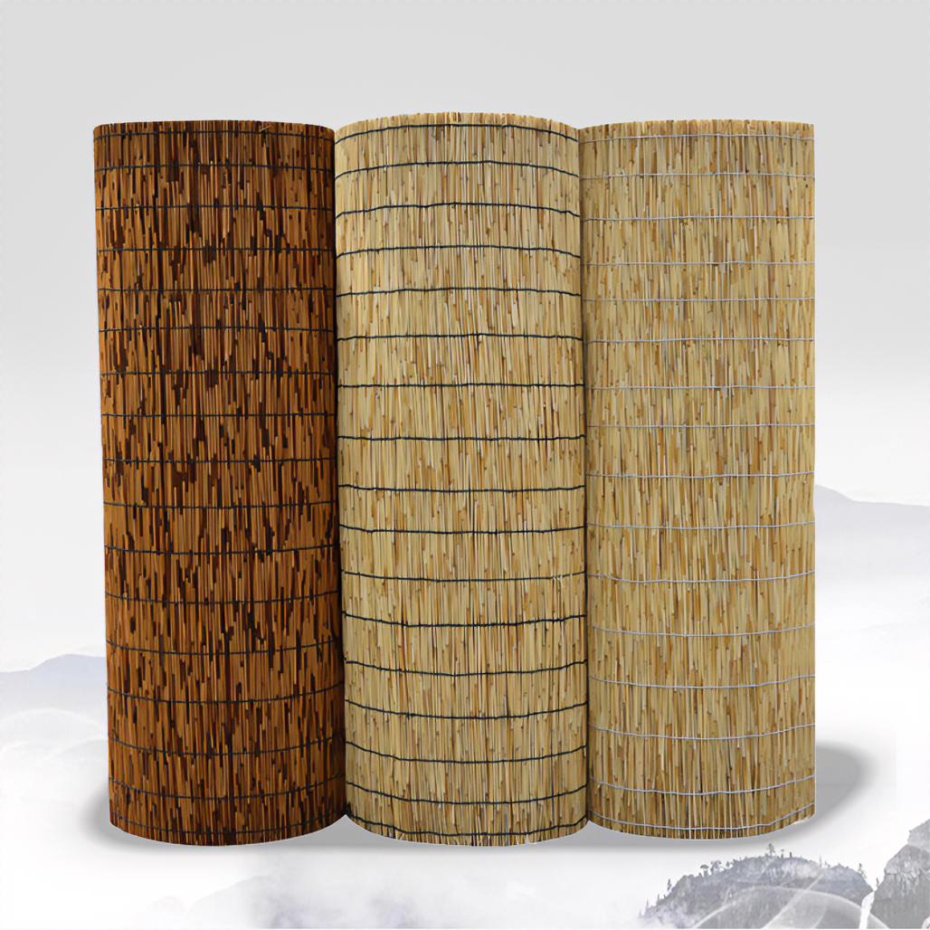 复古碳化芦苇帘子大卷草帘苇帘隔断茶室店铺民宿墙面工程装饰吊顶