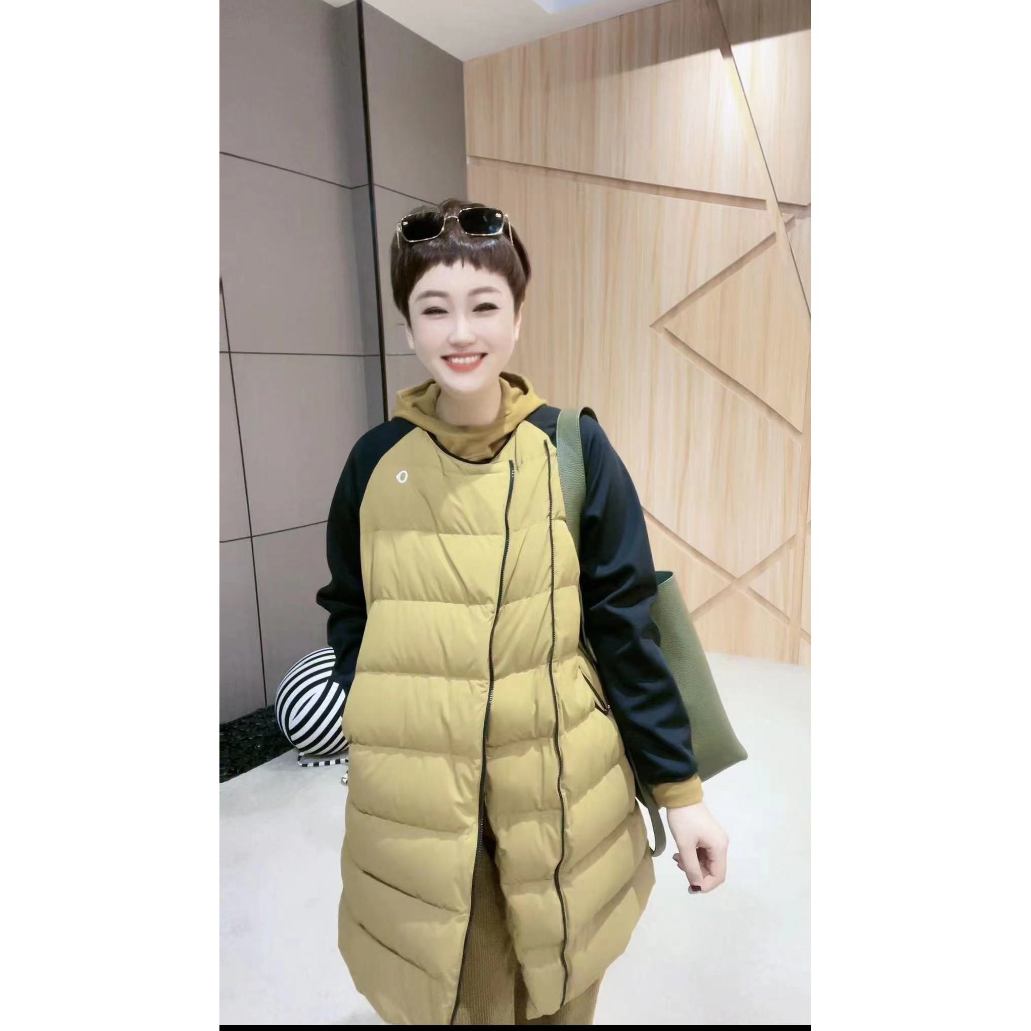 FL2023秋冬新款都市运动拼接斜拉链长款羽绒服【2310】