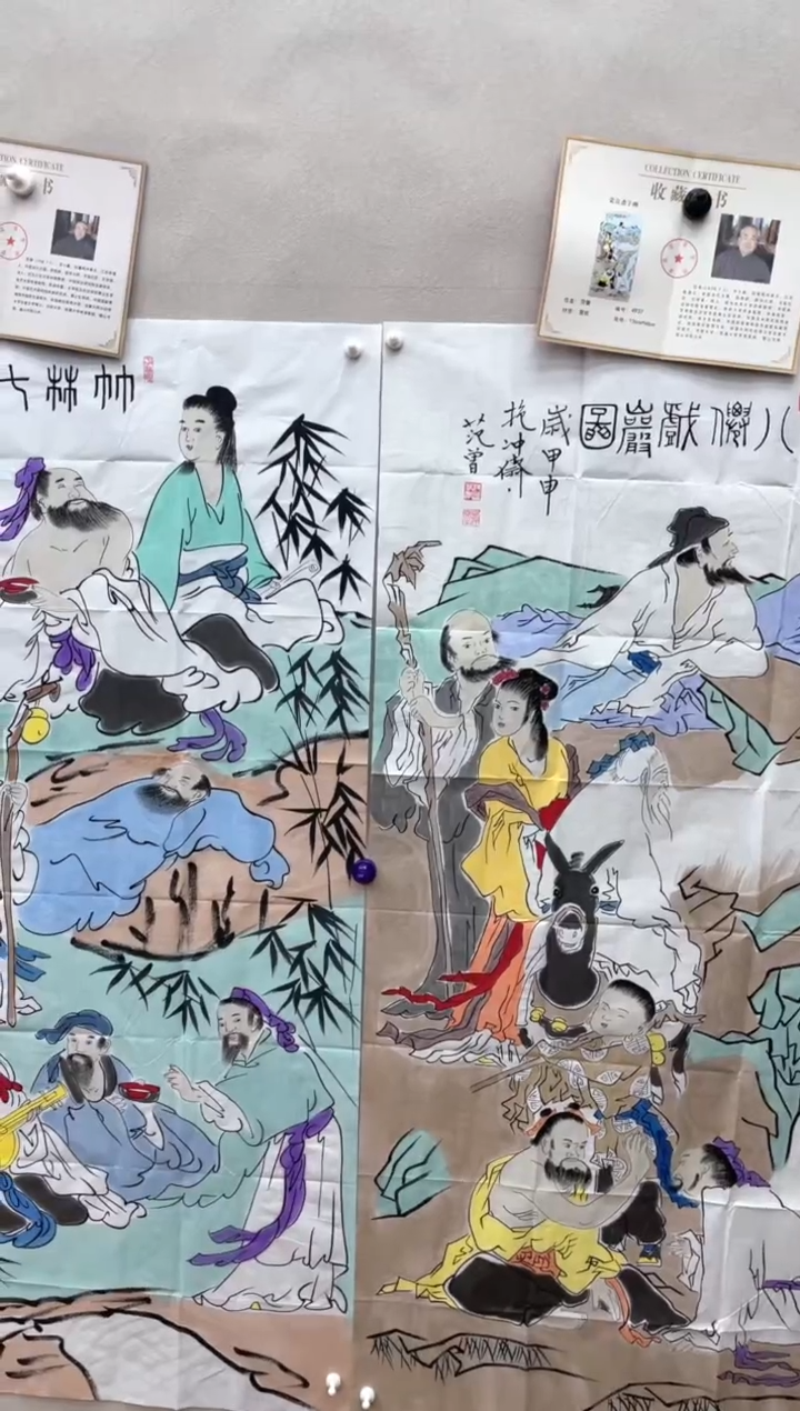 【闪购商品】绘画七贤八仙一对