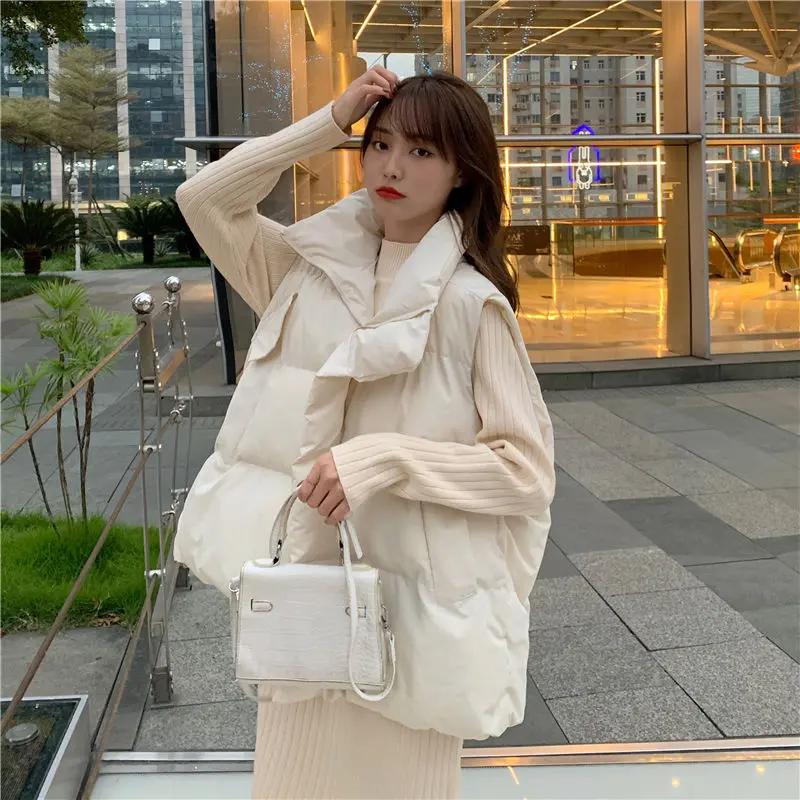 冬季羽绒服马甲女2023年新款宽韩版宽松外穿无袖马夹面包服秋冬