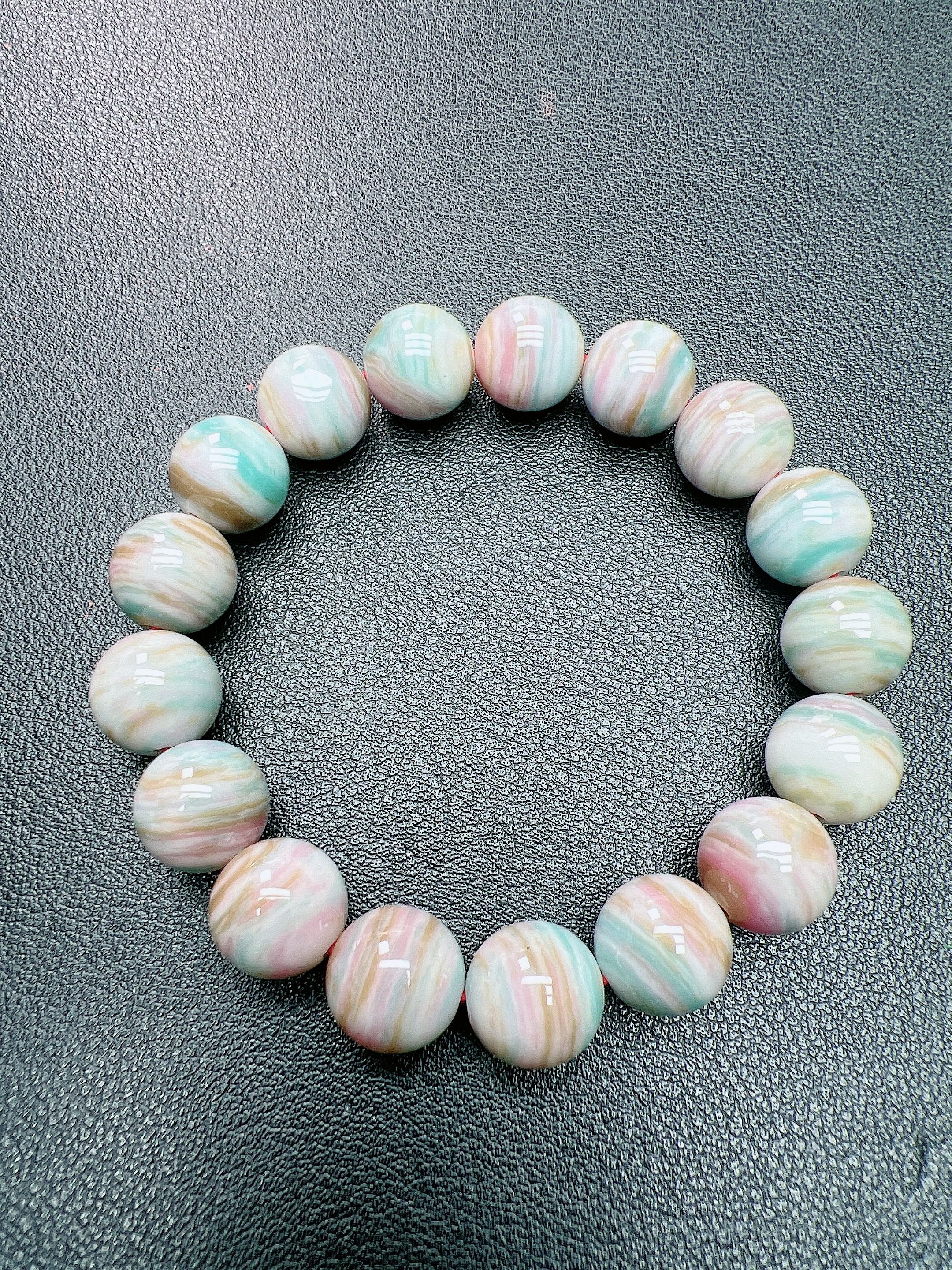 炫彩 12mm原生色圆珠DIY手链Q251