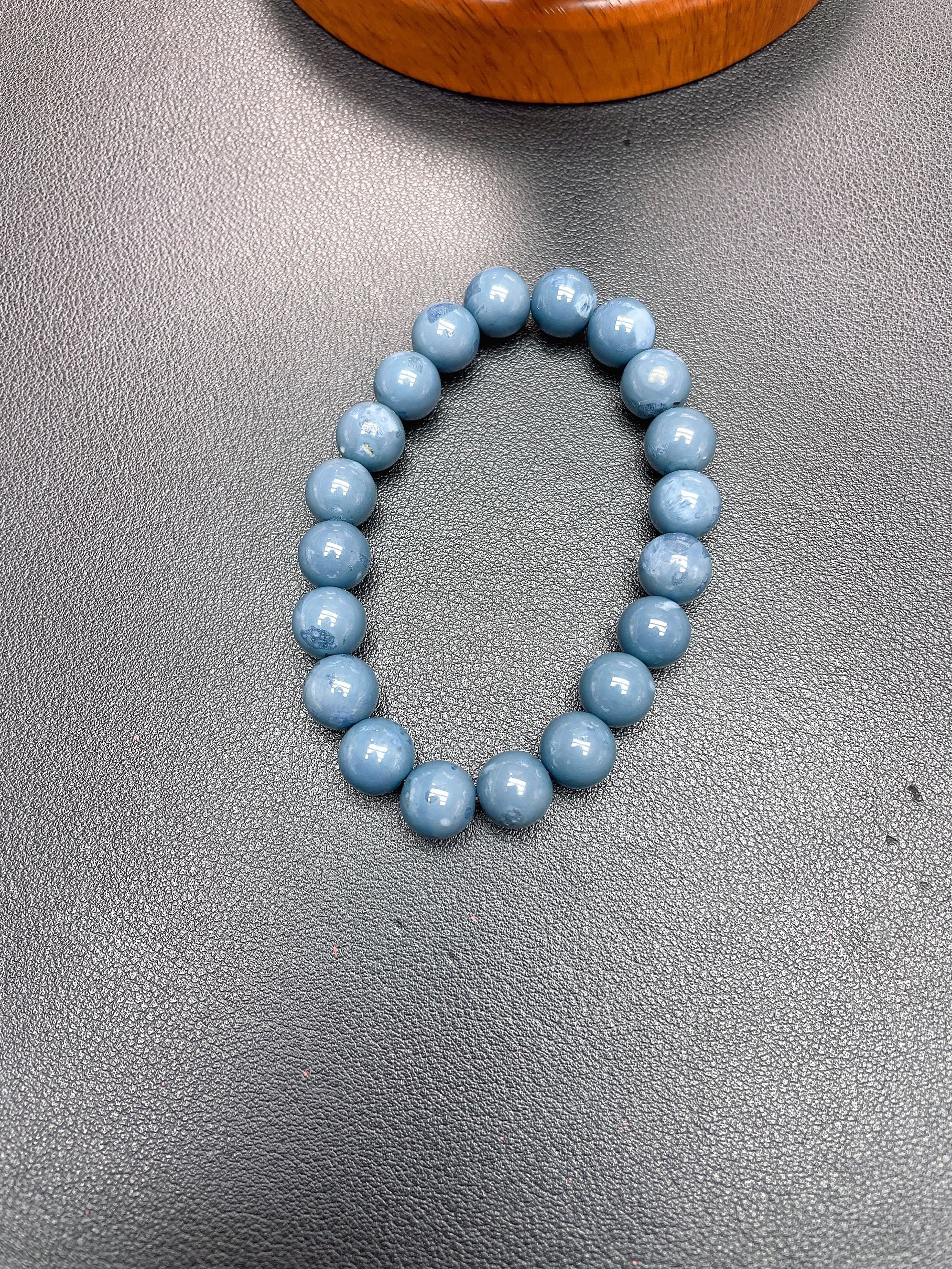 蓝色10mm圆珠DIY手链Q735