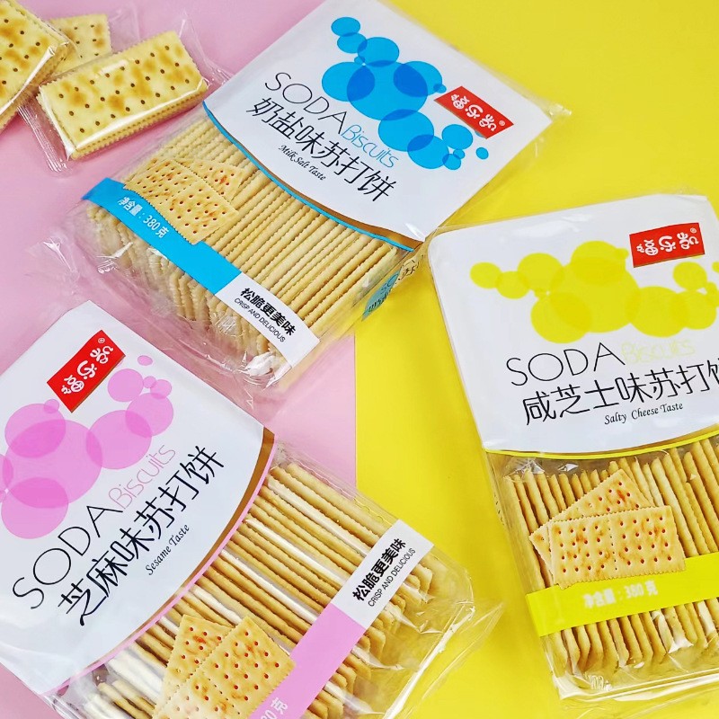 福乐凯奶盐梳打饼干380g咸芝士芝麻咸味苏打早餐代餐办公休闲零食