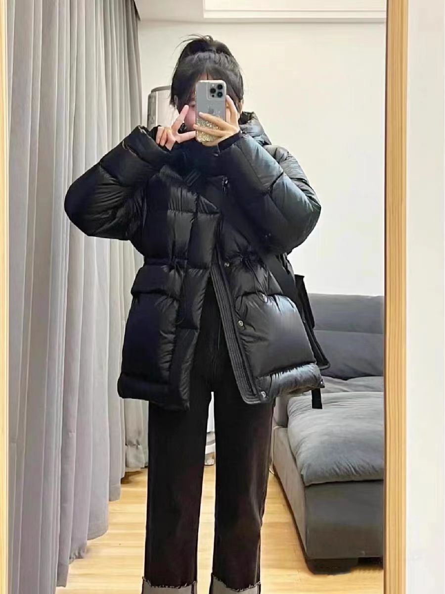 羽绒服女短款宽松2023冬季新款白鸭绒显瘦收腰加厚爆款连帽外套潮