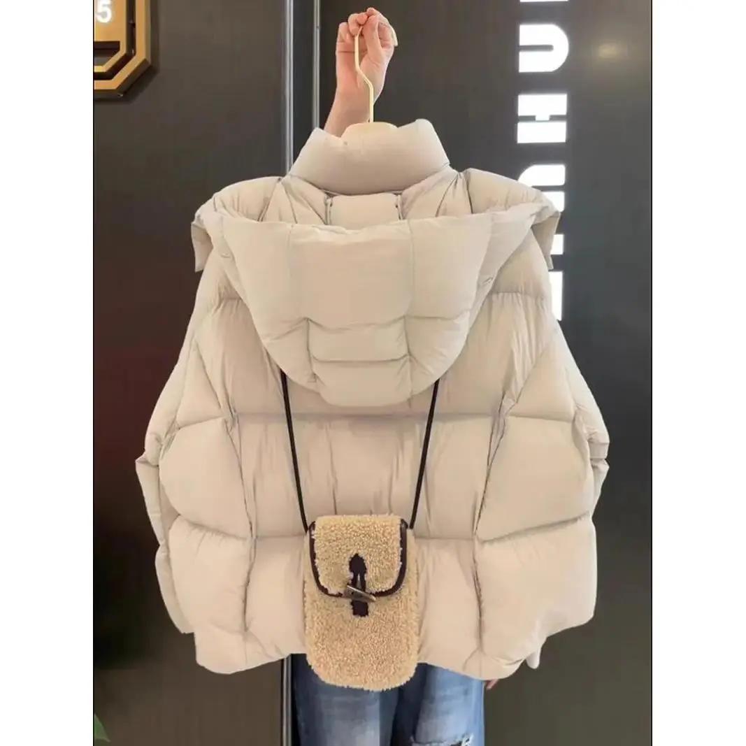 202323新款感超好看粉色连帽服韩系慵懒风外