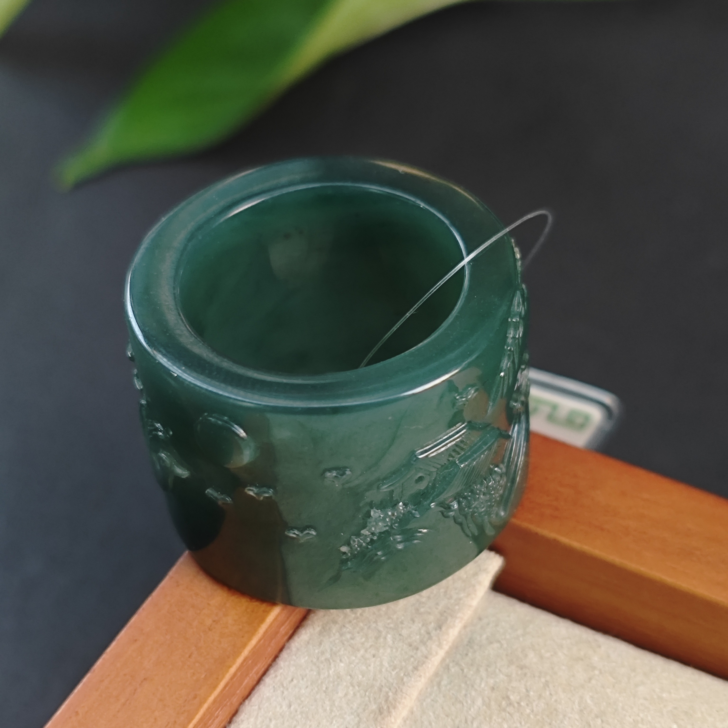 【杨玉环】天然A货翡翠戒指板指CM299  23号圈口以上