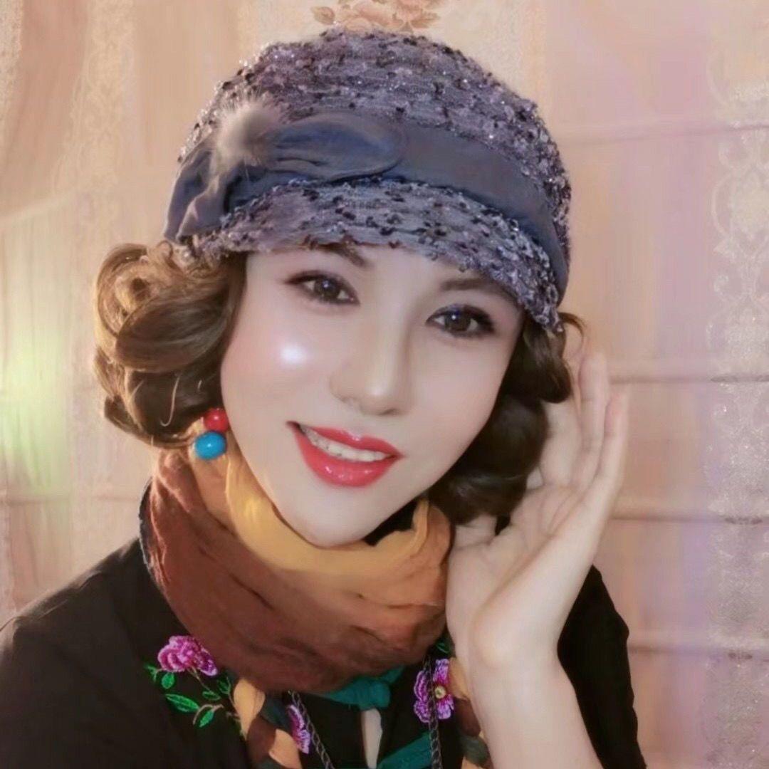 假发帽子一体鸭舌帽四季时尚妈妈帽短卷发减龄仿真全头套