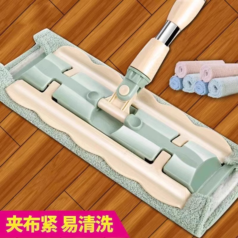 夹布免洗平板拖把替换布家用夹毛巾实木地板瓷砖拖地神器懒人墩布