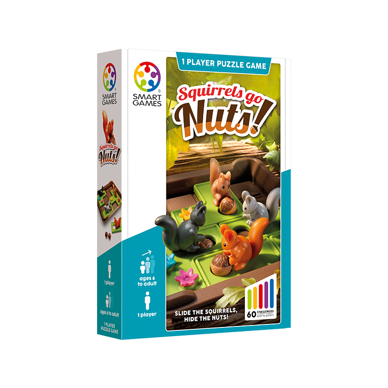 SmartGames疯狂松鼠 6岁-成人 路径规划 儿童益智玩具 趣味华容道