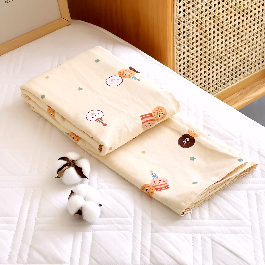 【京かわ会社】磨毛双层纱床单200*230cm 笑脸