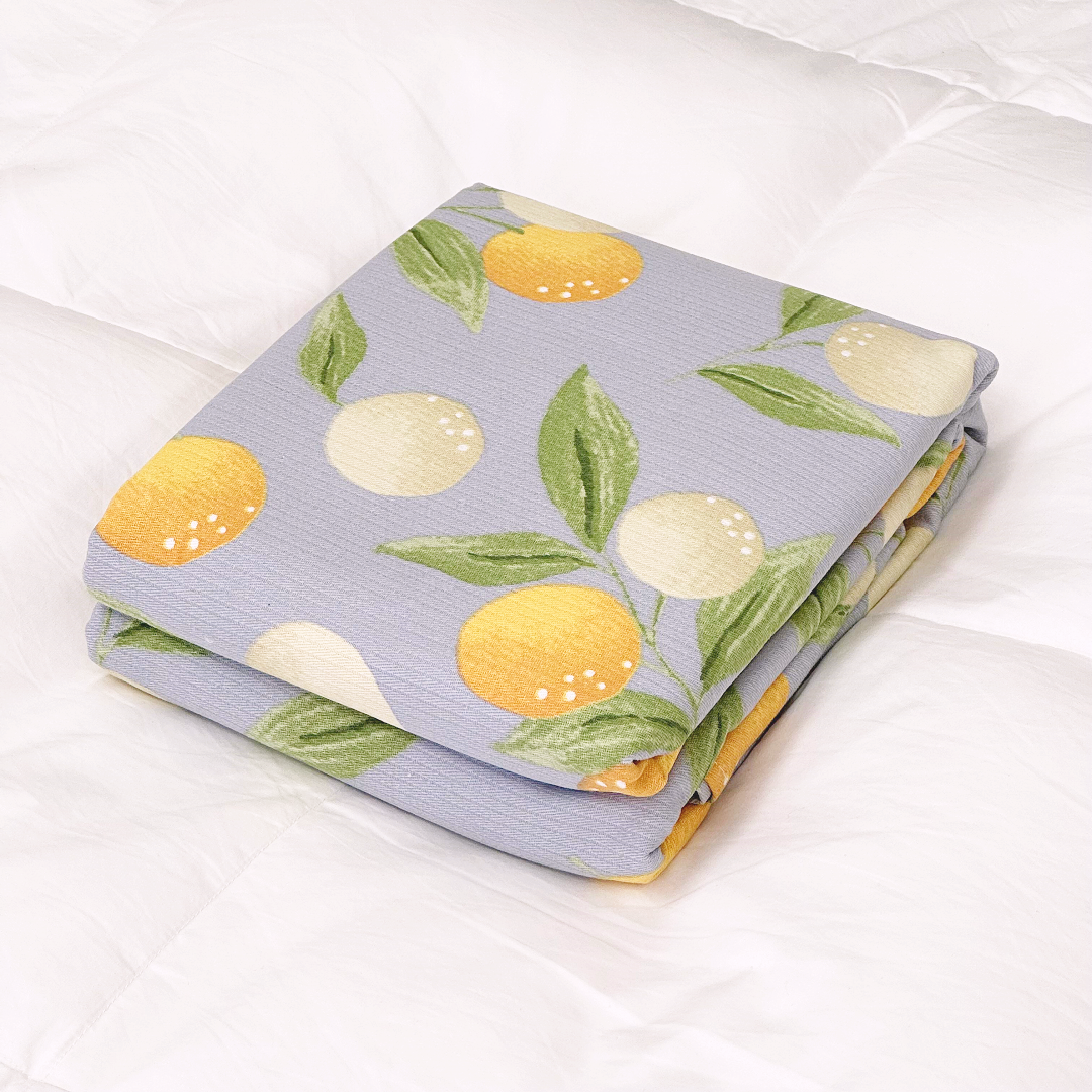 【京かわ会社】竹小棉纯棉加厚床单220*240cm 梨果园蓝