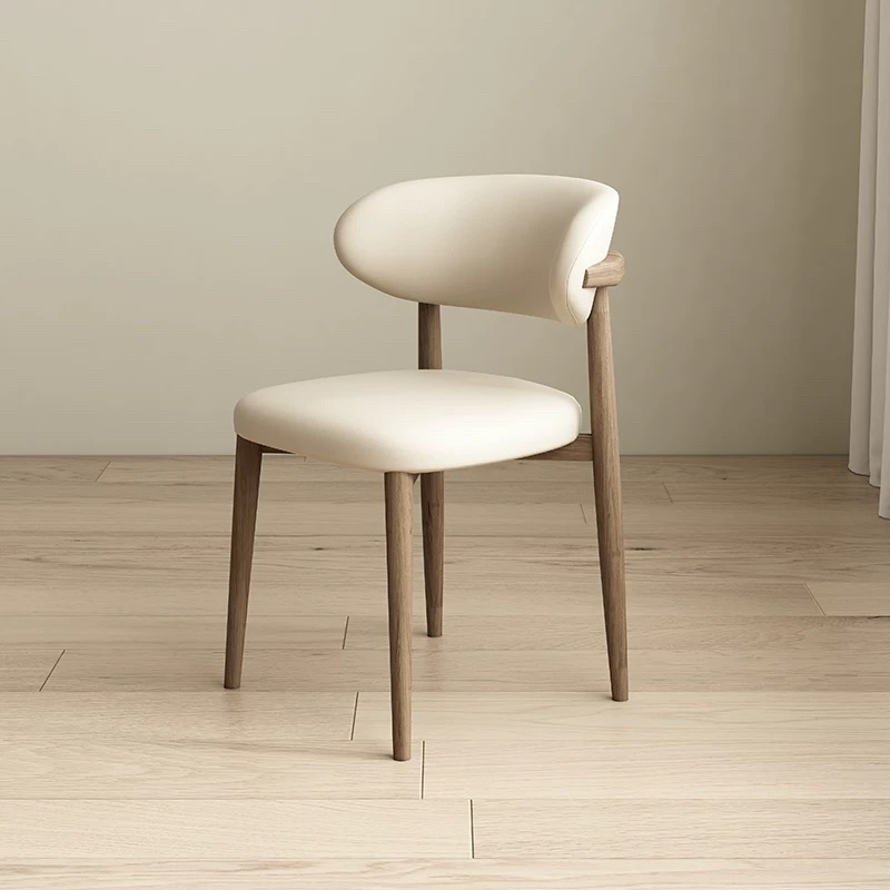 意式极简网红餐椅轻奢家用猫爪皮餐桌椅北欧高端设计师实木靠背椅