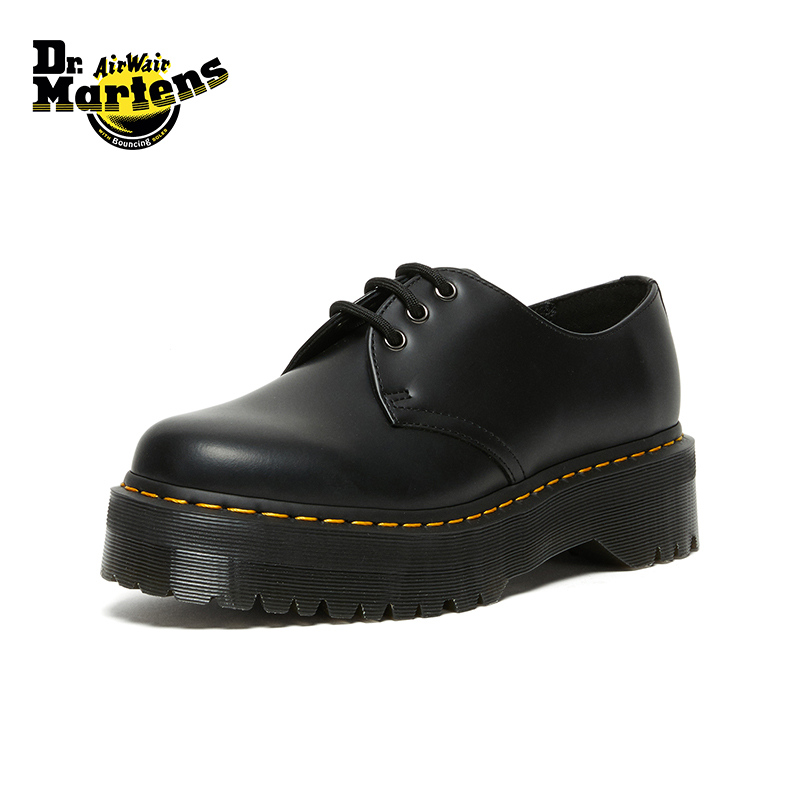 Dr.Martens 1461 Quad 松糕黑色厚底3孔马丁单鞋25567001_鞋靴箱包- 大