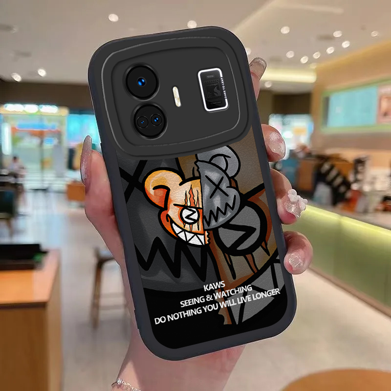 realme真我GTNeo5手机壳小羊皮防摔保护套全包鬼脸暴力熊时尚网红