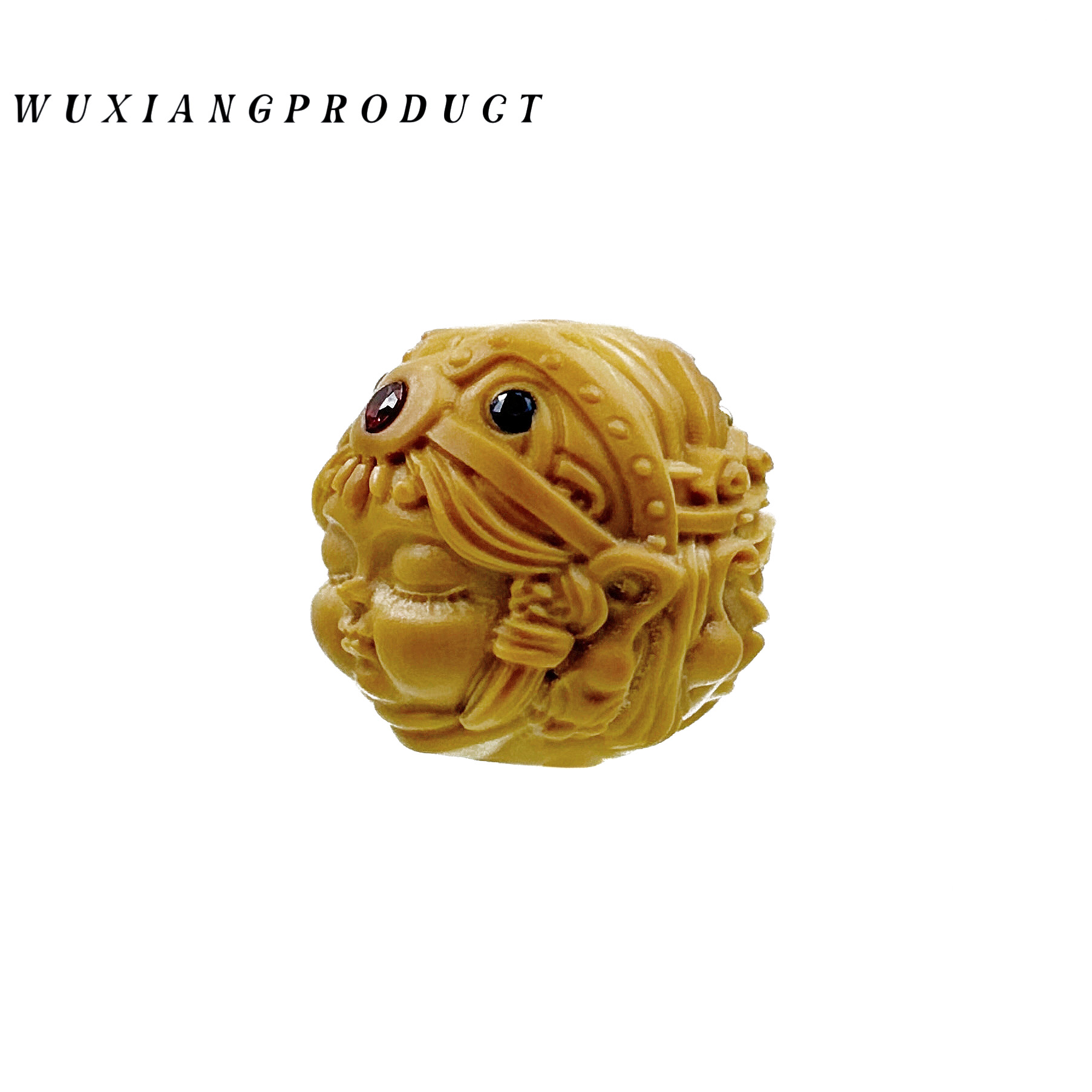 【扎基 拉姆 】手工精修扎基拉姆女财神猴头雕刻单颗配珠 满工手修