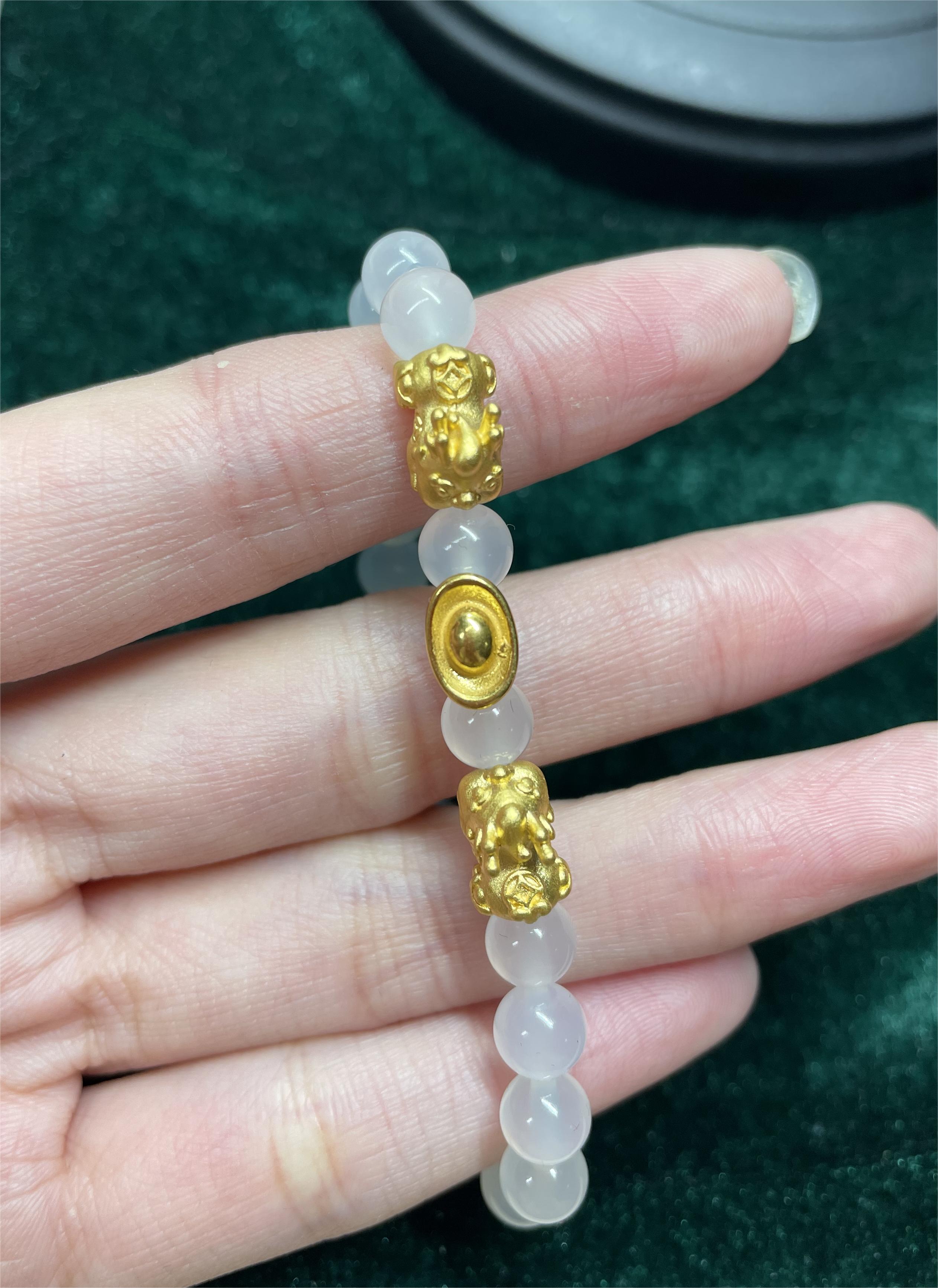 足金999 双貔貅加元宝 招财进宝 手串@@028