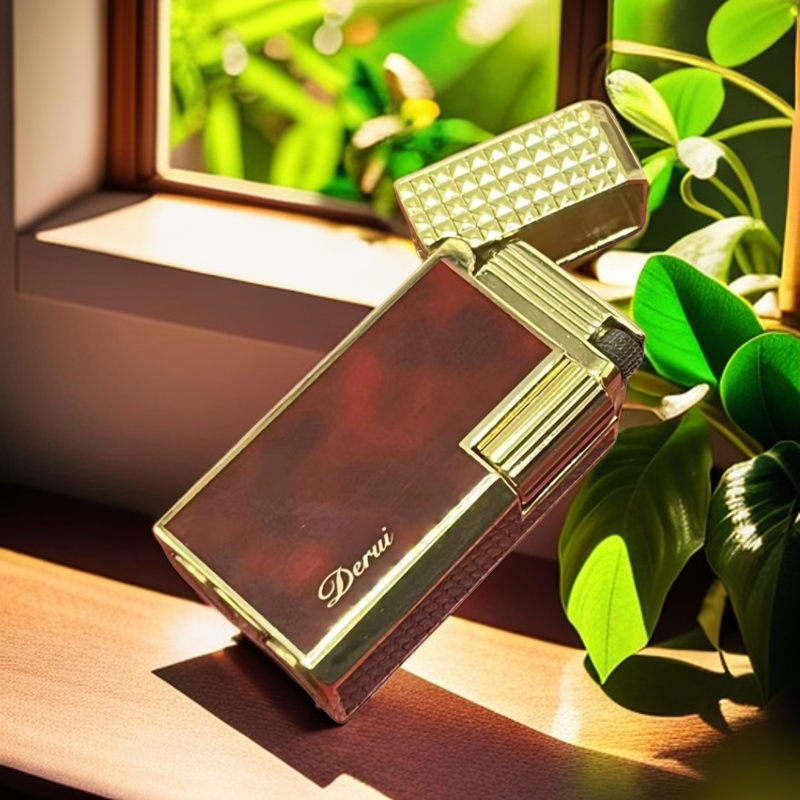 得瑞 大漆玫瑰红 侧滑金边 577-3 打火机