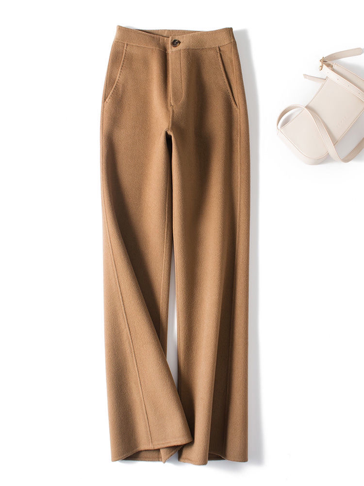 高腰毛呢直筒裤女显瘦垂感休闲裤秋冬百搭阔腿裤品牌清仓