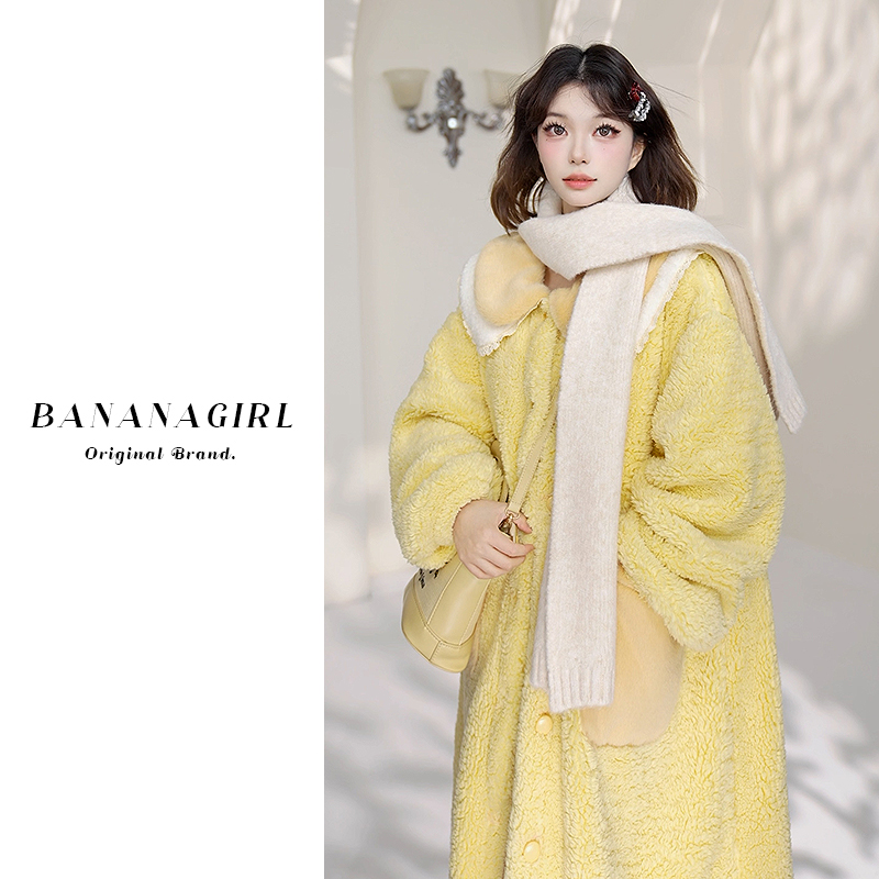 Bananagirl【小黄桃】睡衣女冬季新品宽松大码加厚保暖家居服可外穿