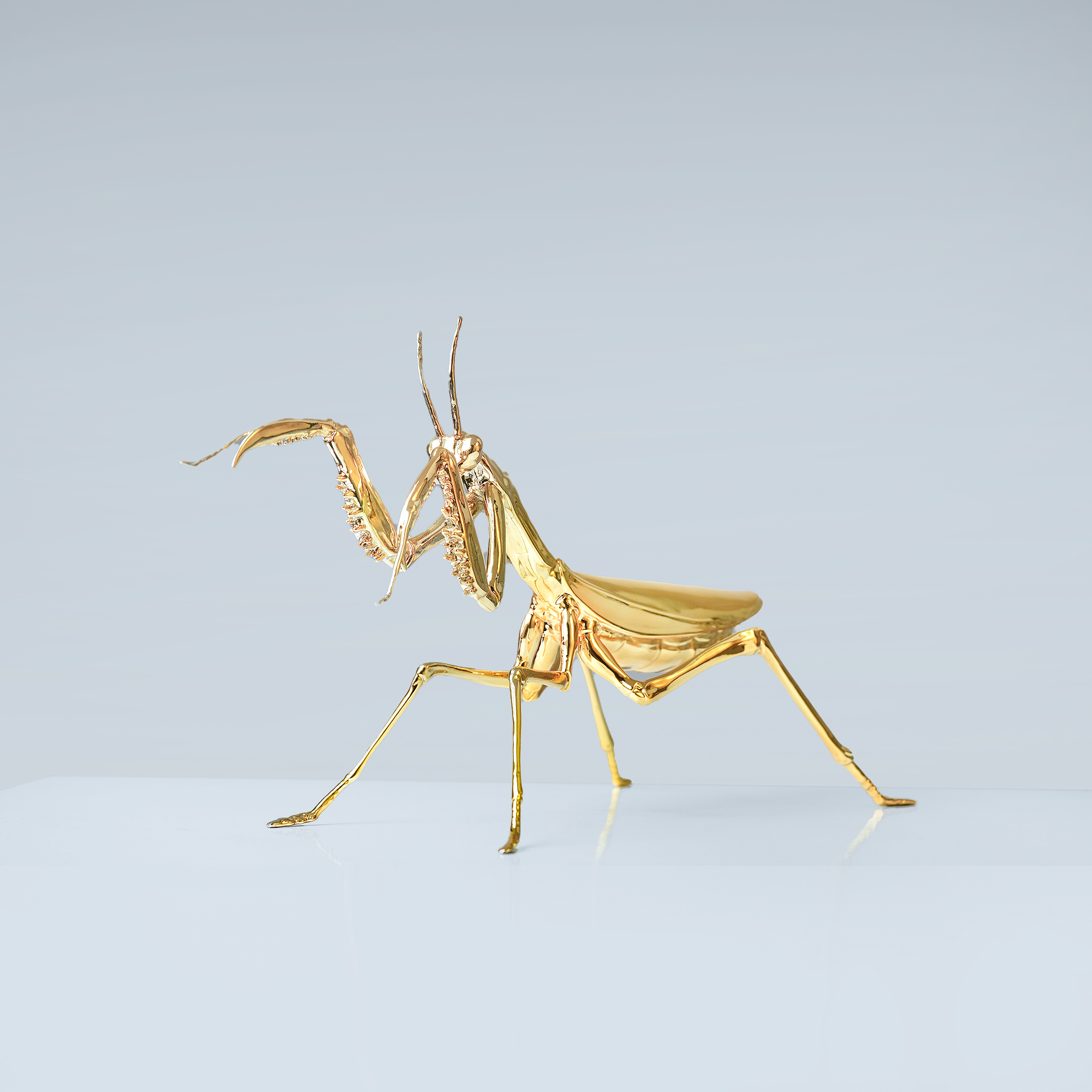 金玉满堂不锈钢雕塑写实螳螂现代软装高端客厅家居桌面办公室摆件