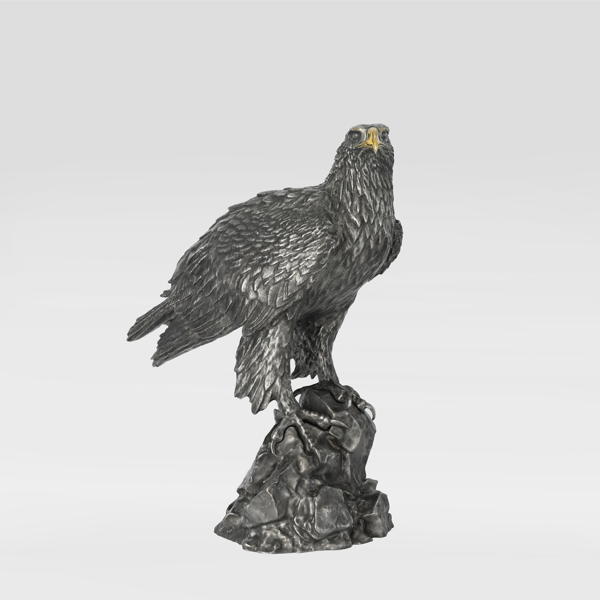 不锈钢雕塑现代高端客厅家居桌面办公室手工摆件轻奢摆件老鹰
