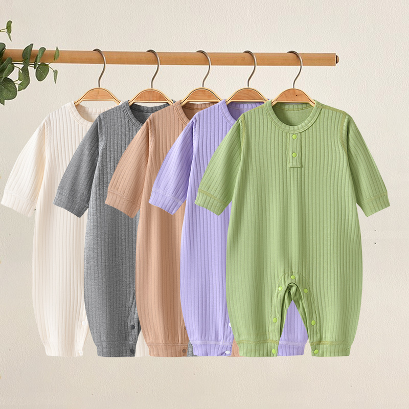 婴儿连体衣新生儿衣服弹力春夏款套装打底宝宝春装睡衣哈衣爬爬服