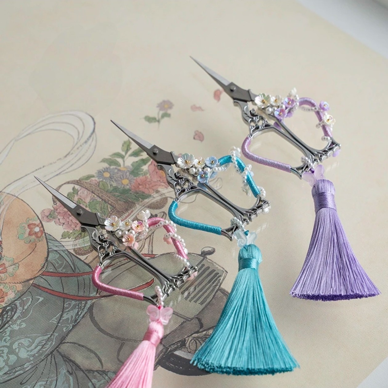 手工编织小茶剪精致茶艺剪刀女士专用绣花小剪刀茶道配件