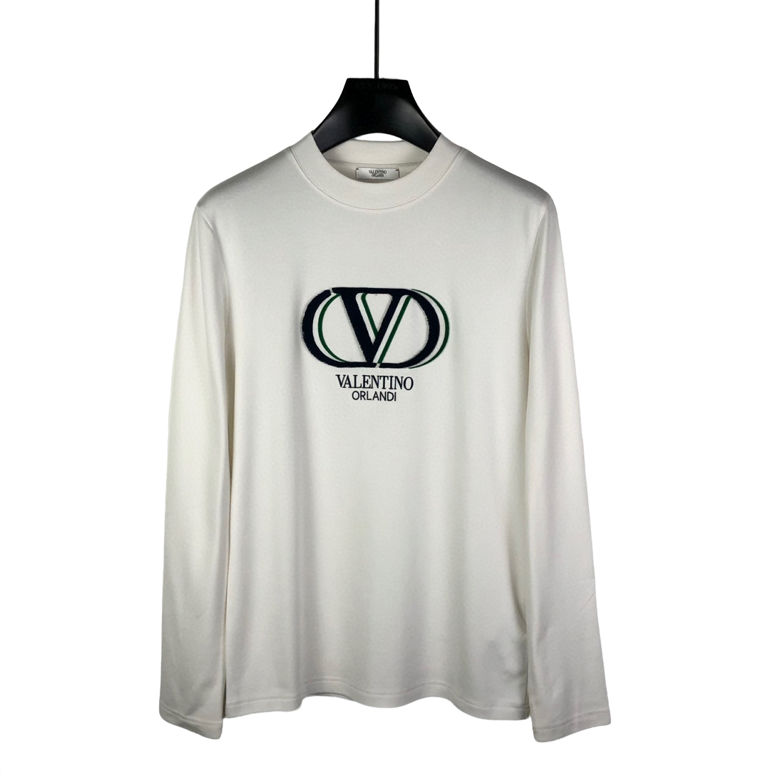VALENTINO ORLANDI/华伦天奴奥兰迪  白色刺绣长袖T恤2331005