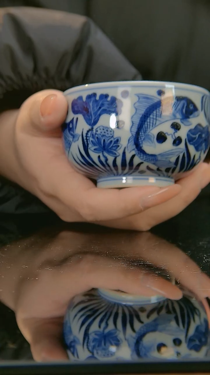 【闪购商品】陶瓷杯徐瑞麟柴窑 鱼藻