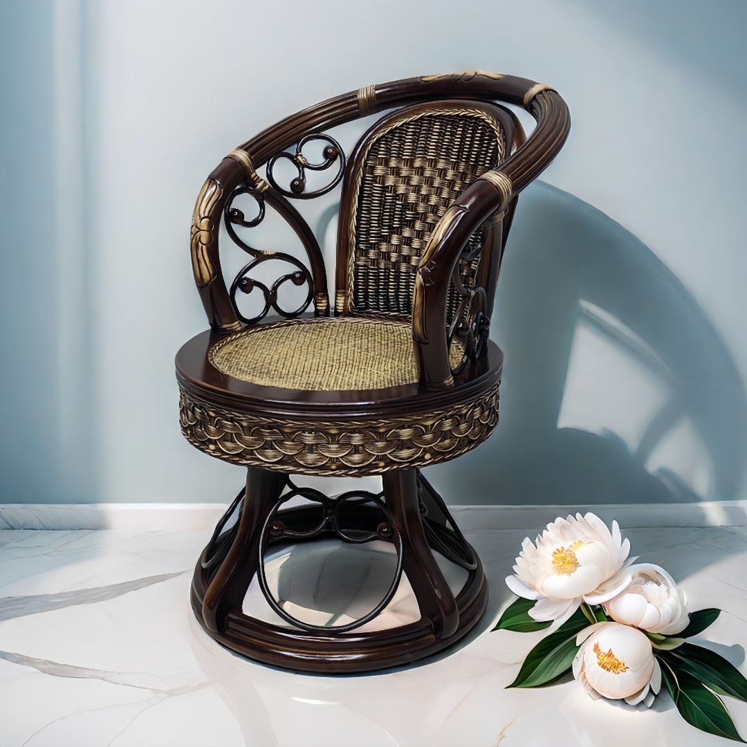公主转椅旋转椅子 藤椅 藤编椅子 阳台椅 茶桌椅 藤编三件套 家用