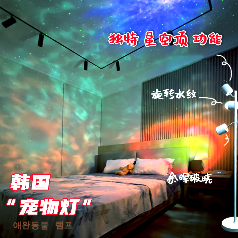 PHOEBE CAT宠物灯日落北极光夕阳水波纹星空鱼缸月亮直播氛围灯