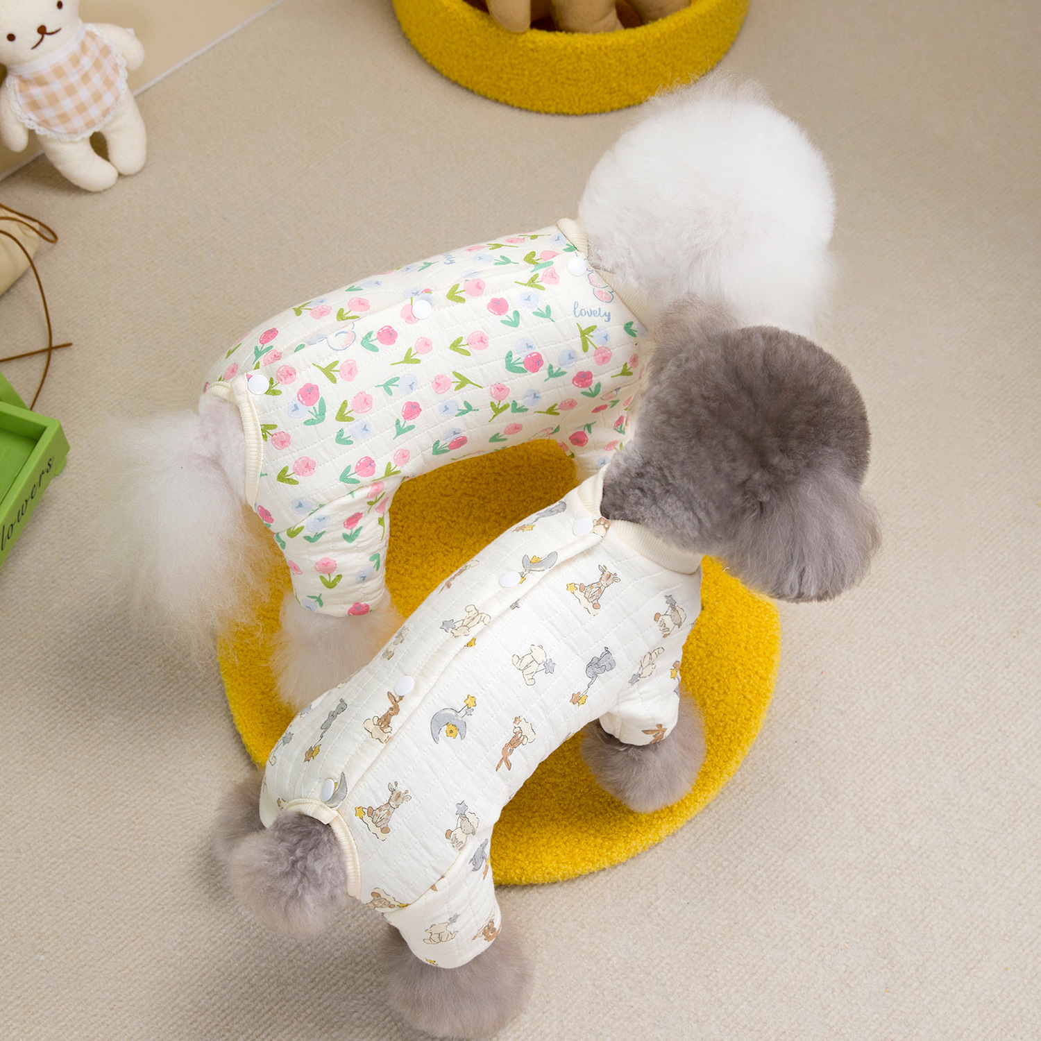 宠物服装秋冬保暖舒适24双层棉纱包肚服【男宝慎拍】