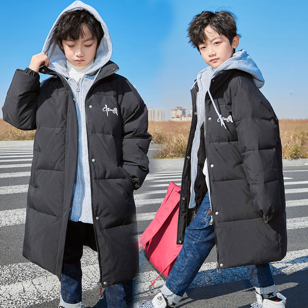 波司澄儿童羽绒服男童2023新款中长款中大童装男孩宝宝冬季女童加