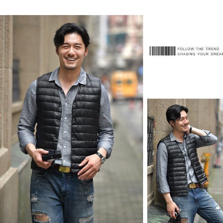 波司澄2023男士轻薄款羽绒服内胆内穿圆领内穿保暖时尚白鸭绒秋冬