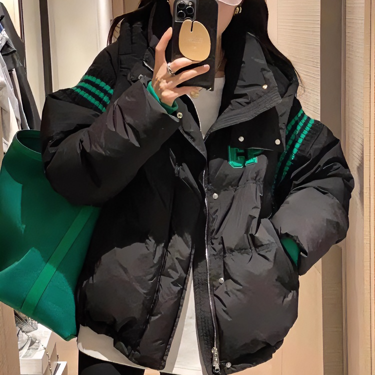 波司澄爆款羽绒棉服女冬季2023新款韩系拼接设计感连帽棉衣加厚棉